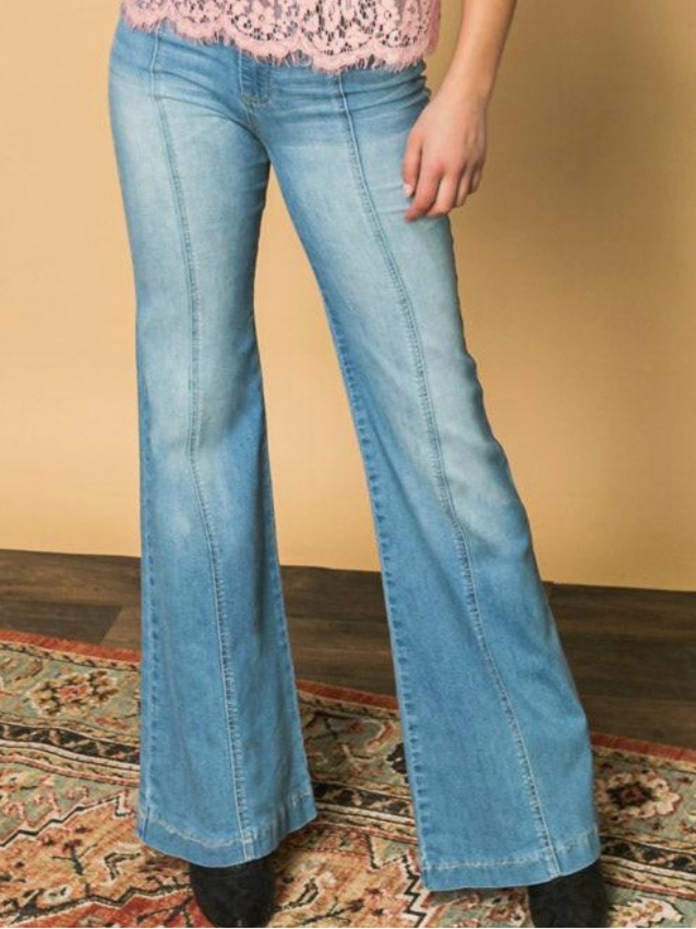 Flying Tomato Light Blue High-Rise Flare Jeans